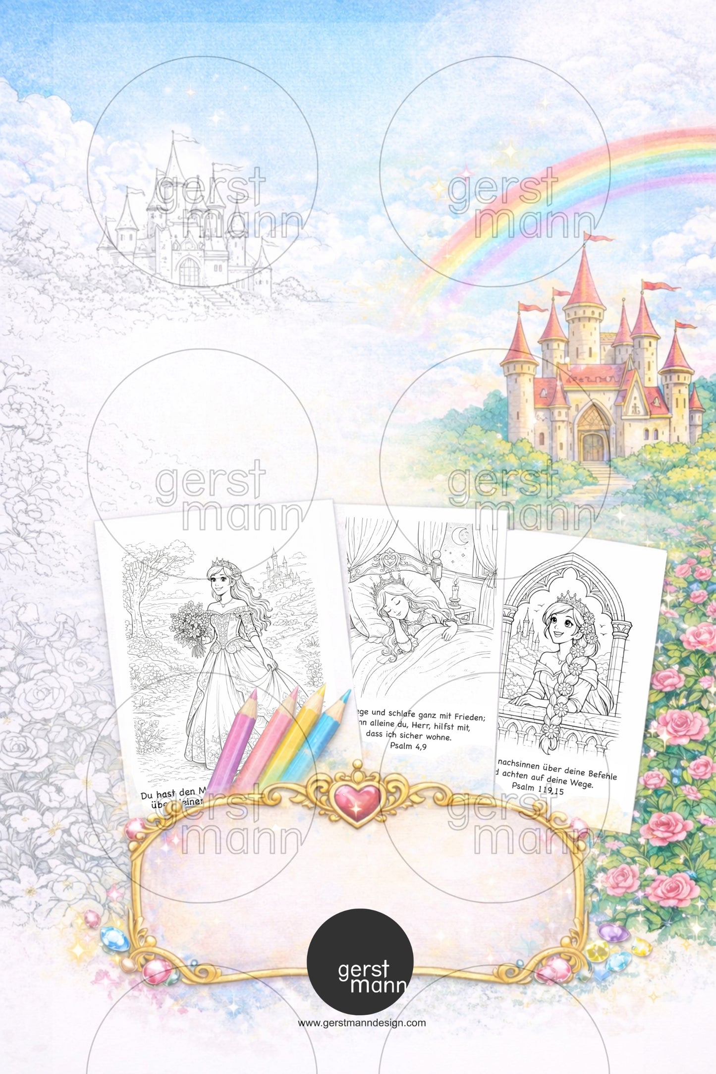 Prinzessinnen Ausmalbuch + Bibelverse