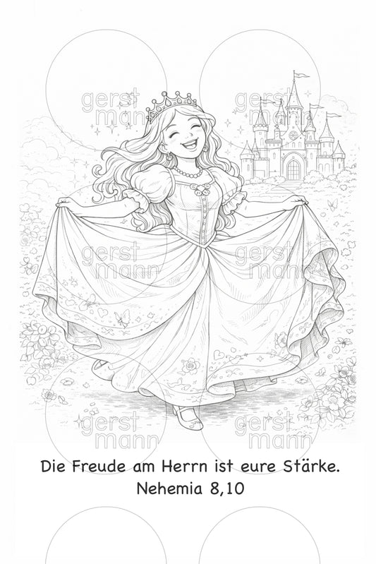 Ausmalbuch Prinzessin mit Bibelversen PDF Download