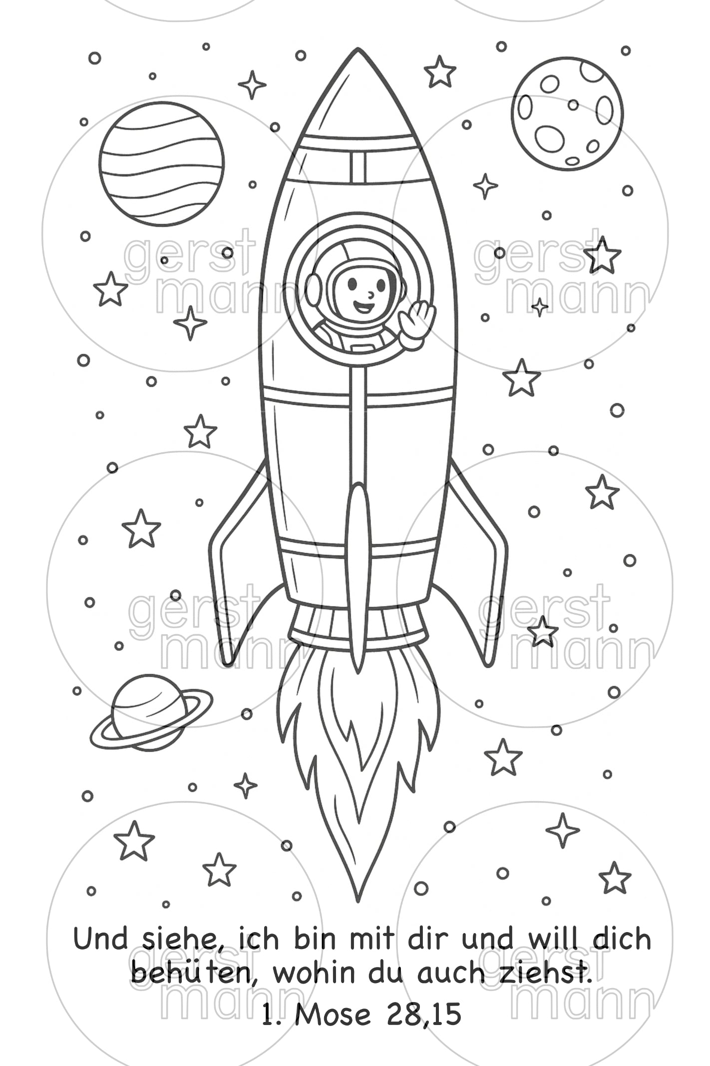 Astronauten Ausmalbuch mit Bibelversen Download