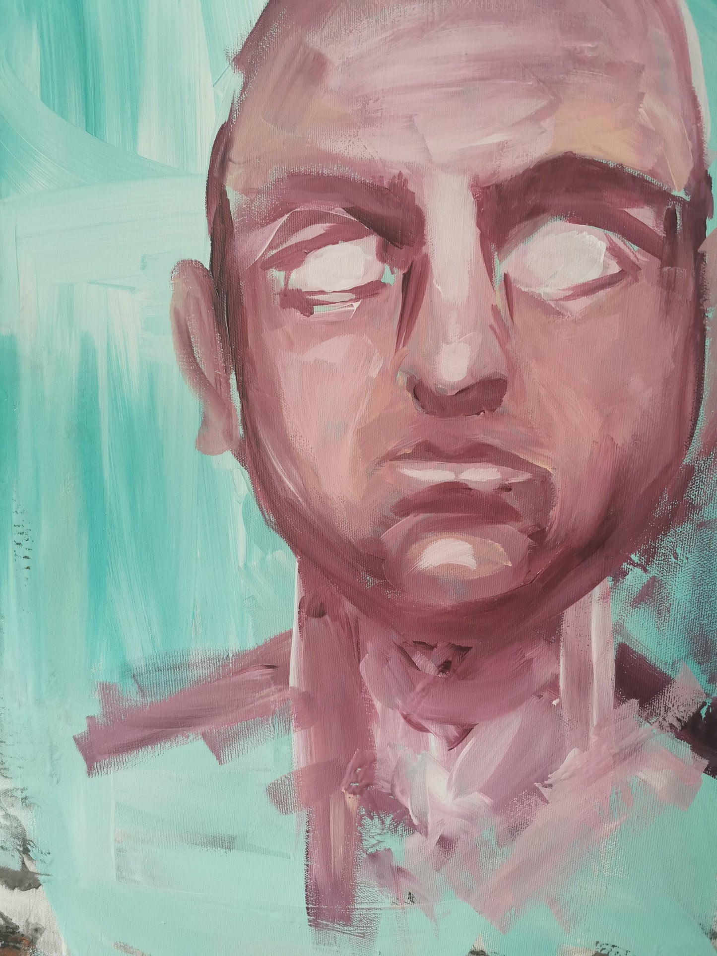 original "Unfertig" Acryl auf Leinwand