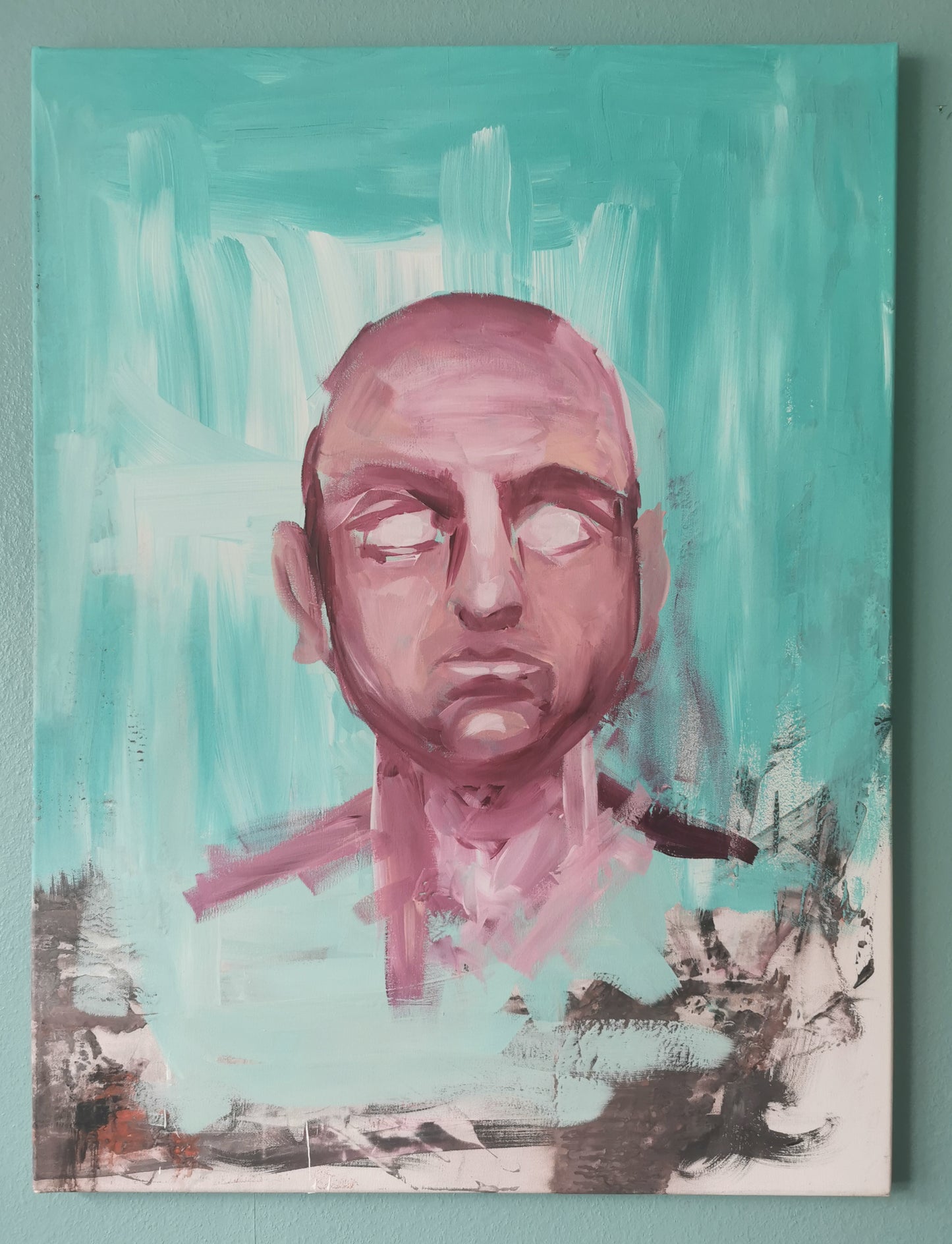original "Unfertig" Acryl auf Leinwand