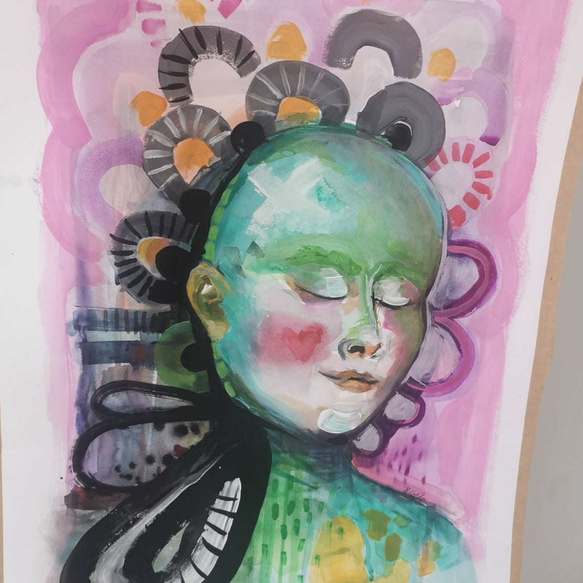 "thought loop" Original Mischtechnik auf Papier