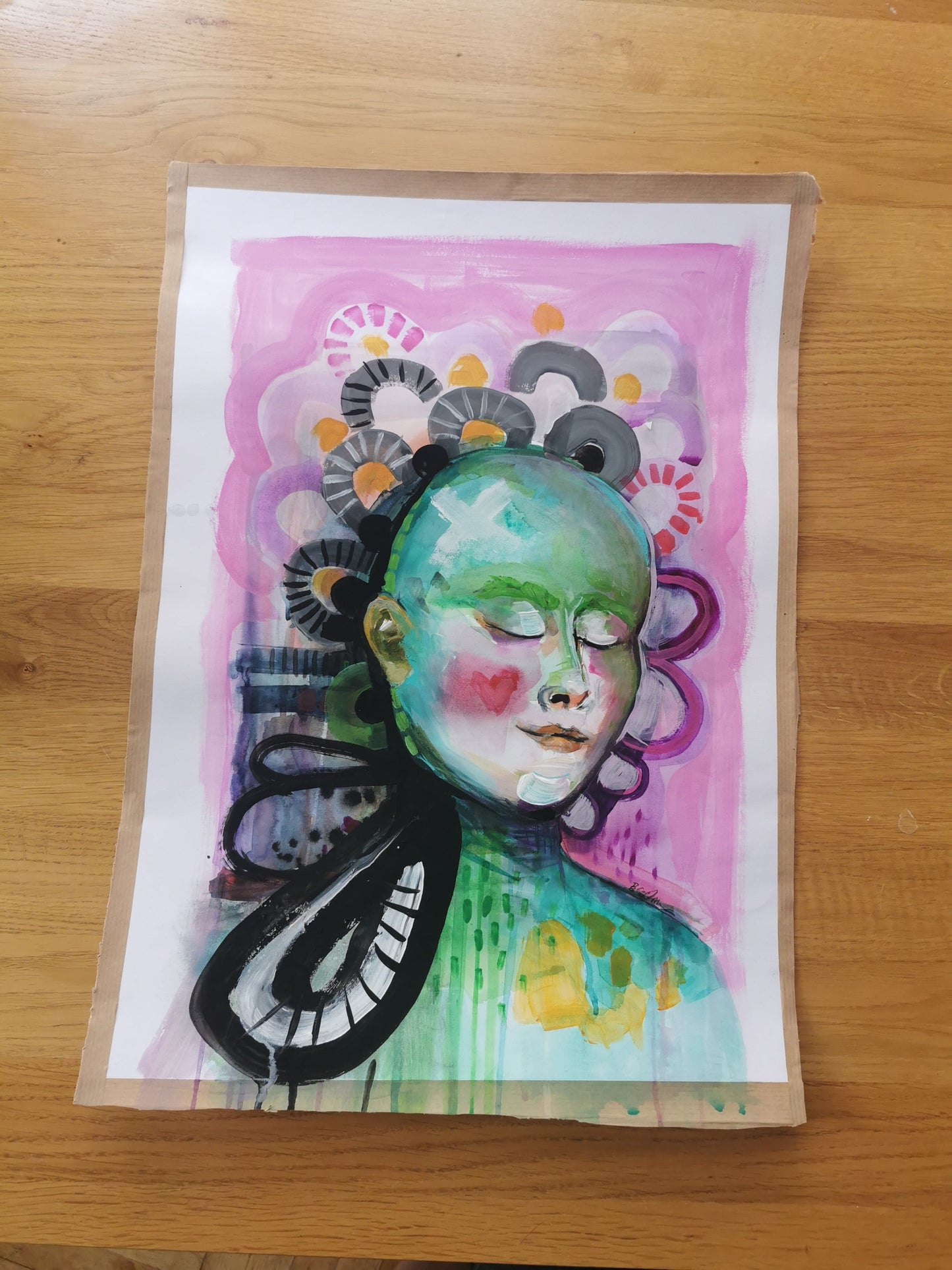 "thought loop" Original Mischtechnik auf Papier