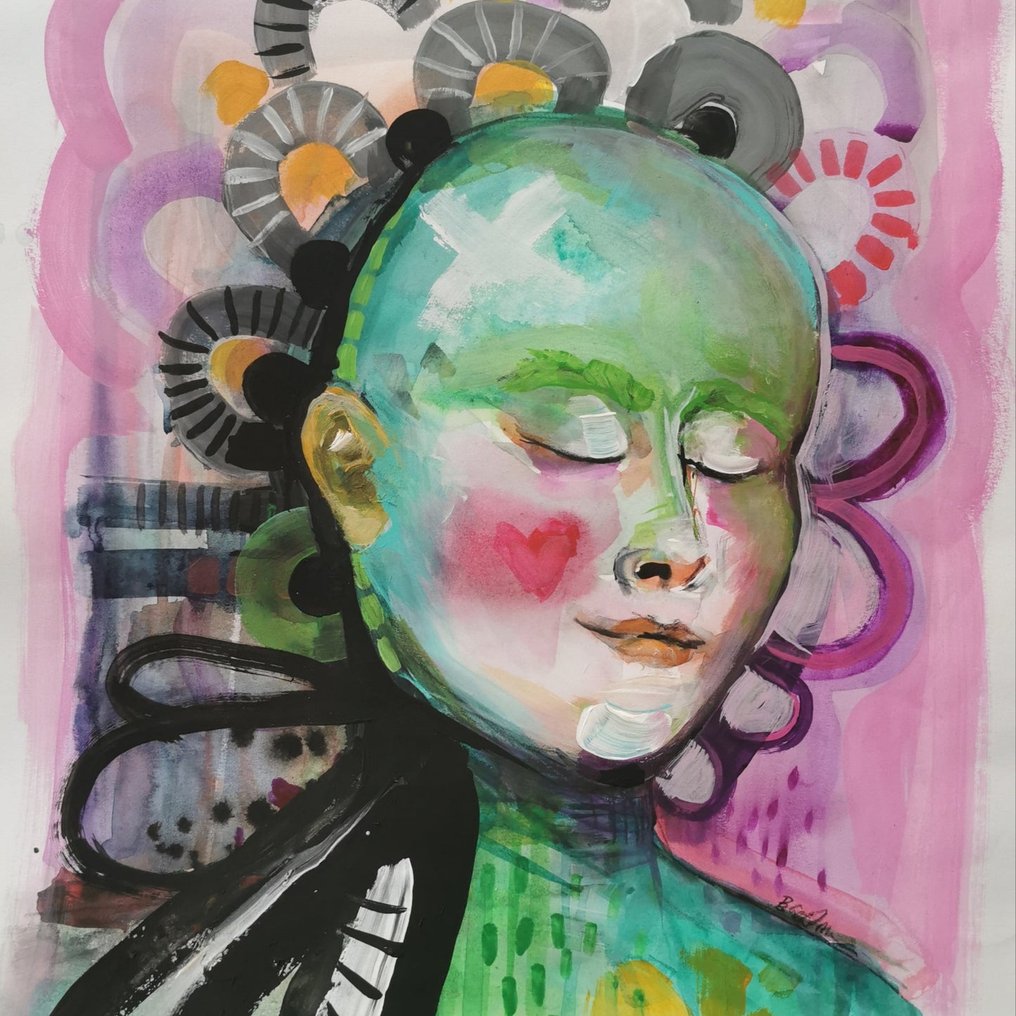 "thought loop" Original Mischtechnik auf Papier