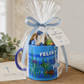 Tasse mit Bibelvers, Fische, personalisiert.