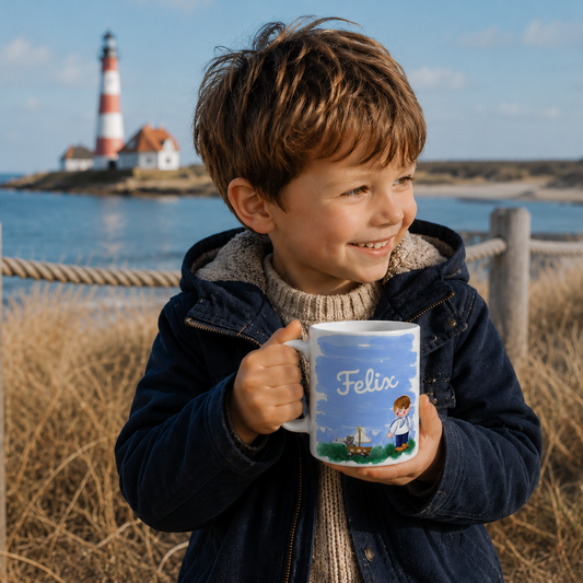 kleiner Matrose, personalisierte Tasse