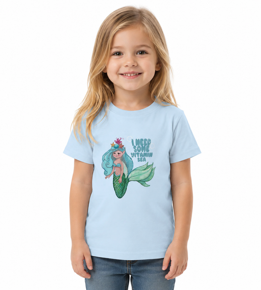 Meerjungfrau mit Krone, Jersey-T-Shirt für Kleinkinder