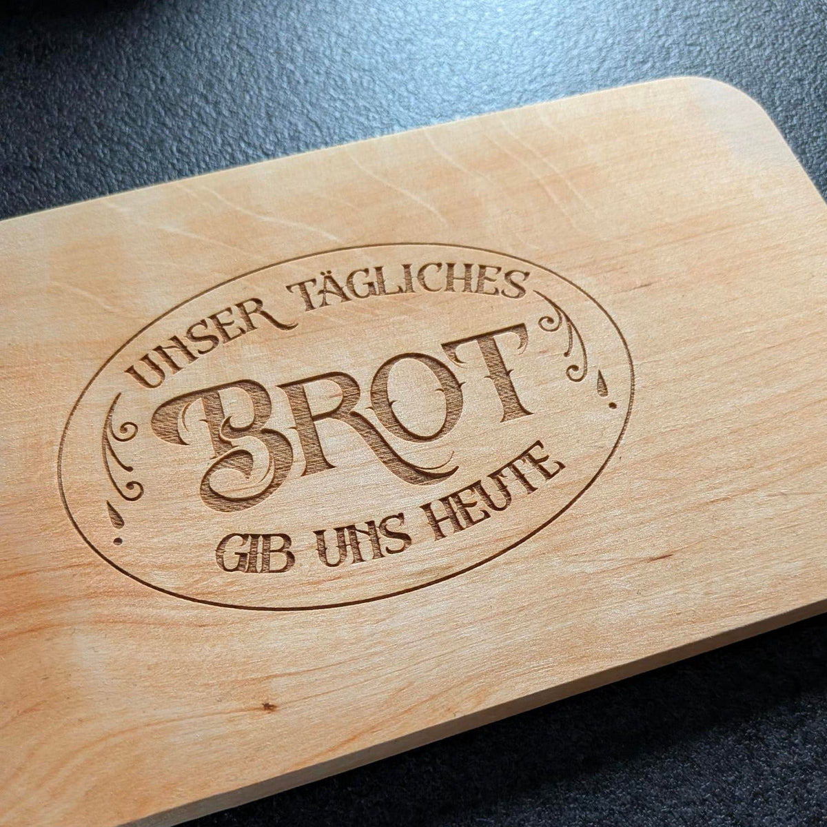 Frühstücksbrettchen, Holz, klein, täglich Brot