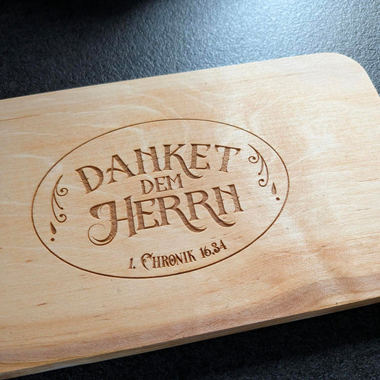 Frühstücksbrettchen, Holz, klein, Danket